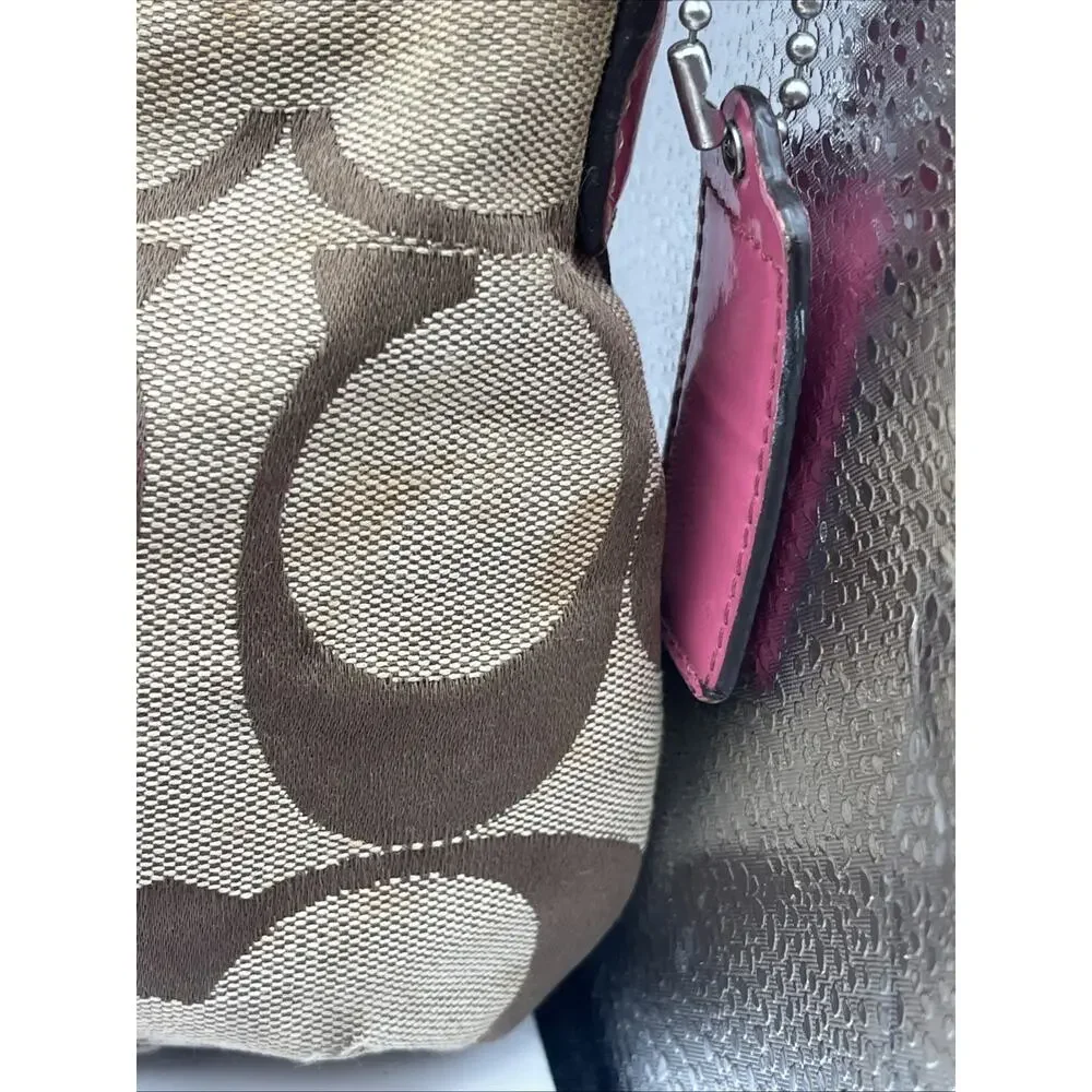 Y2K Vintage Coach F17439 SoHo Pink Beige Bag With Wristlet STINKY DIRTY AS IS